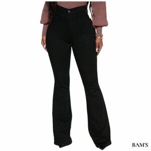 Fashion Nova Deep In My Soul High Waist Flare Jeans Black Size 3